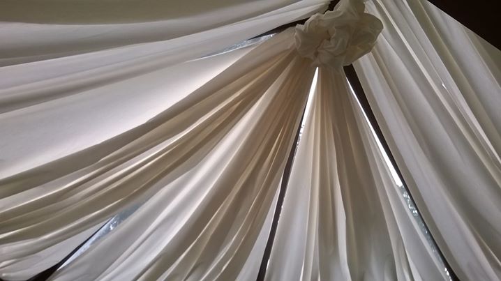 Tented a conservatory roof with lining fabric, helps to keep the heat out and makes it feel more...